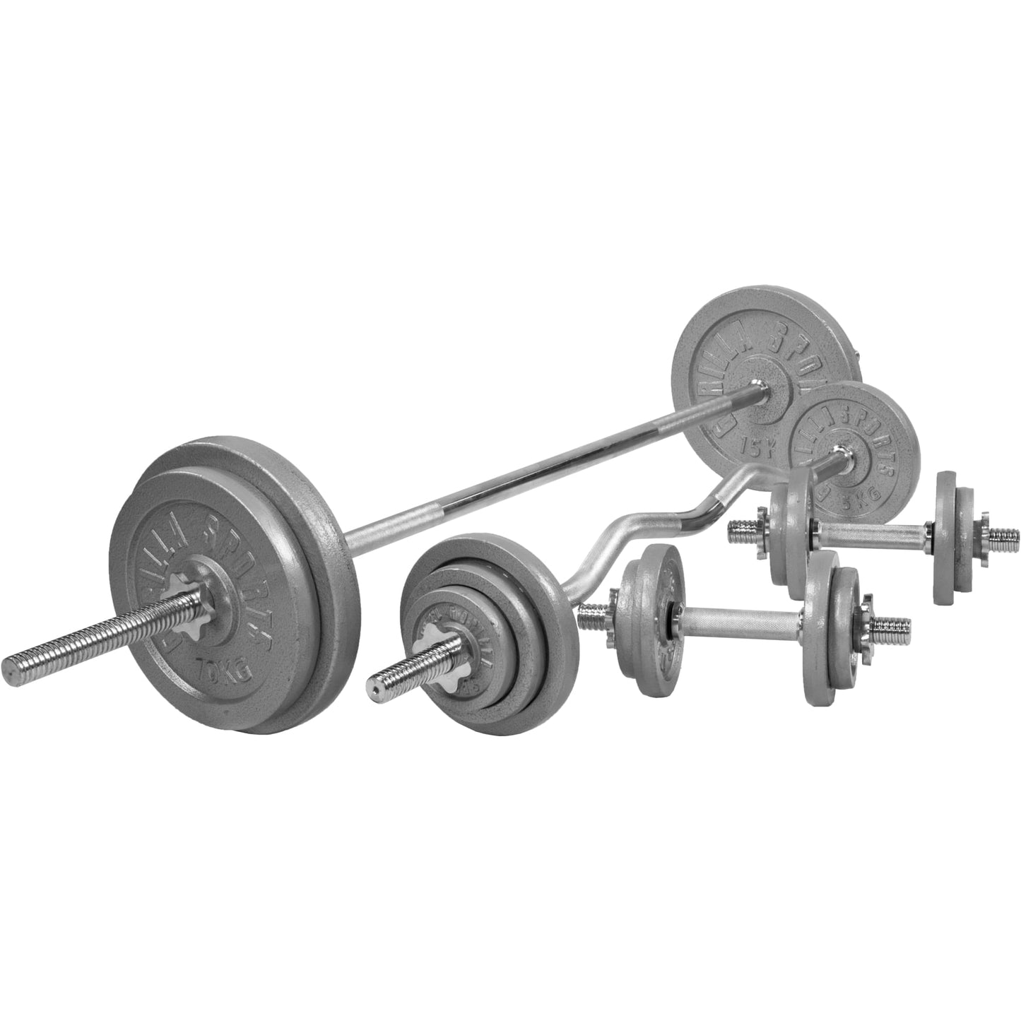 Set d'haltères en fonte, 108 kg