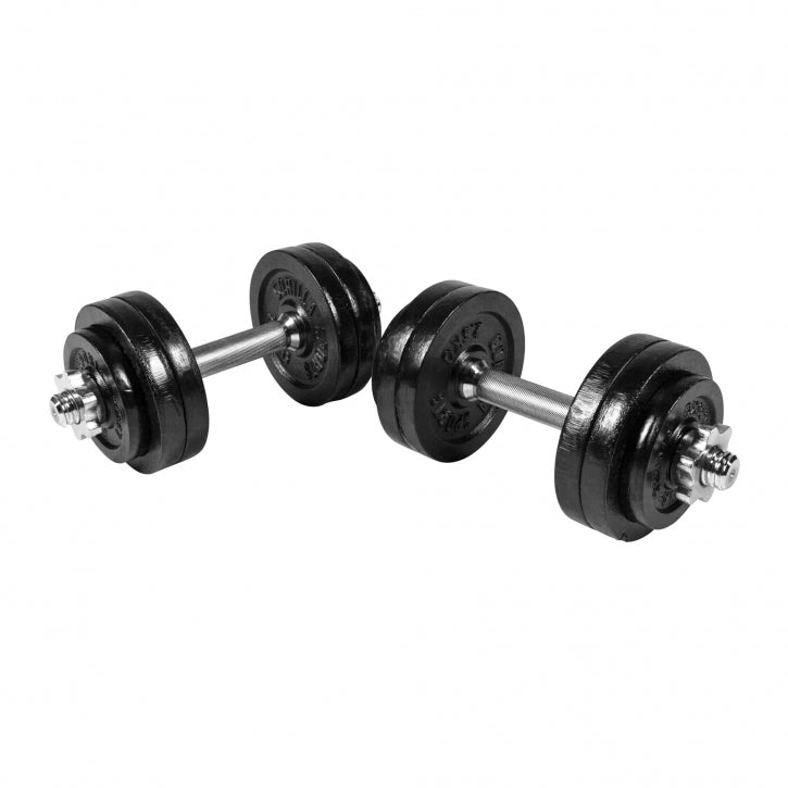 Set d'haltères courts en fonte grip, 30 kg