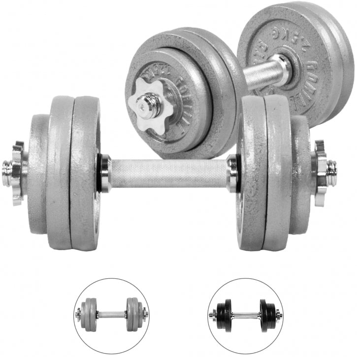 Set d'haltères courts en fonte grip, 30 kg