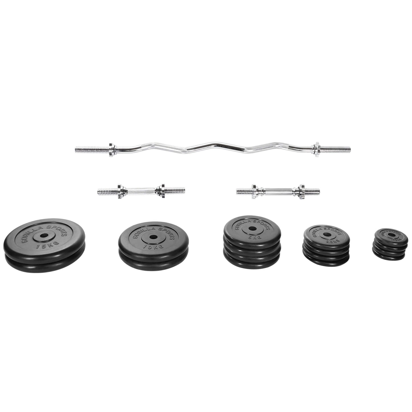 Set d’haltères curl SZ en caoutchouc 70 kg