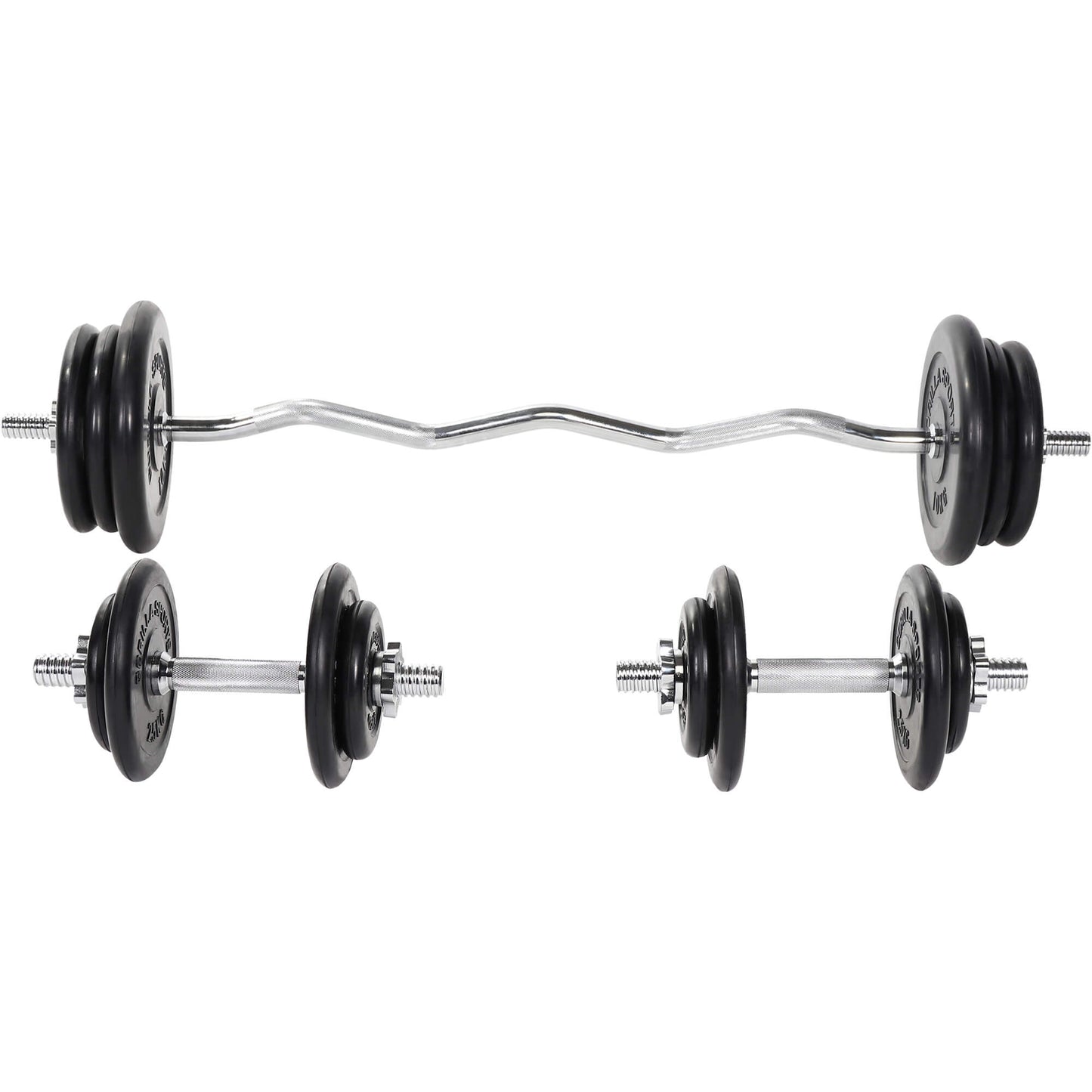 Set d’haltères curl SZ en caoutchouc 70 kg