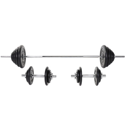 Set d’haltères longs en caoutchouc de 100 kg