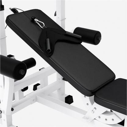 Banc de musculation universel avec set d'haltères en fonte de 108 kg