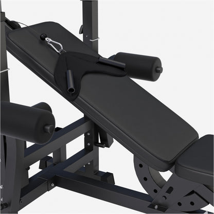 Banc de musculation universel avec set d'haltères en fonte de 108 kg