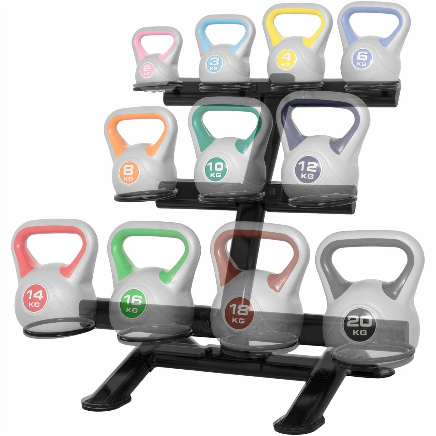 Rack de rangement pour kettlebells