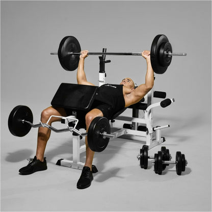 Banc de musculation universel avec set d'haltères 40 - 100 kg en plastique