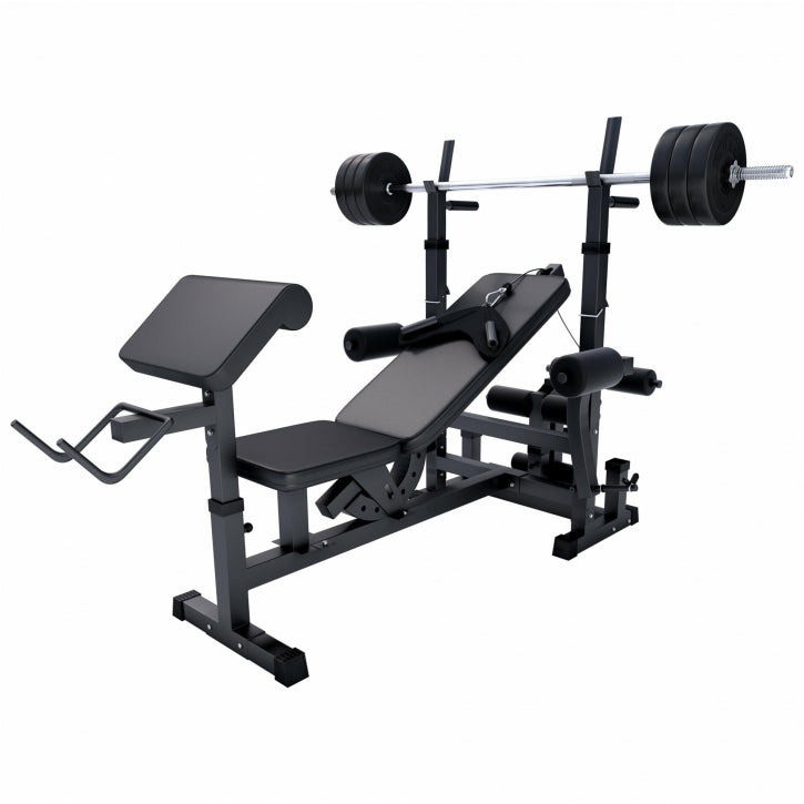 Banc de musculation universel avec set d'haltères 40 - 100 kg en plastique