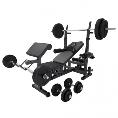 Banc de musculation universel avec set d'haltères 40 - 100 kg en plastique