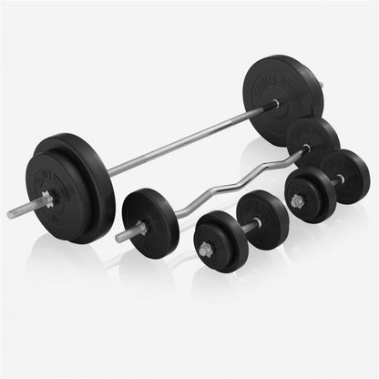 Banc de musculation universel avec set d'haltères 40 - 100 kg en plastique