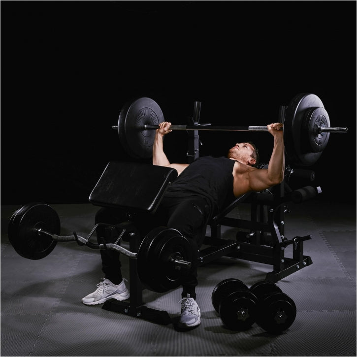 Banc de musculation universel avec set d'haltères 40 - 100 kg en plastique