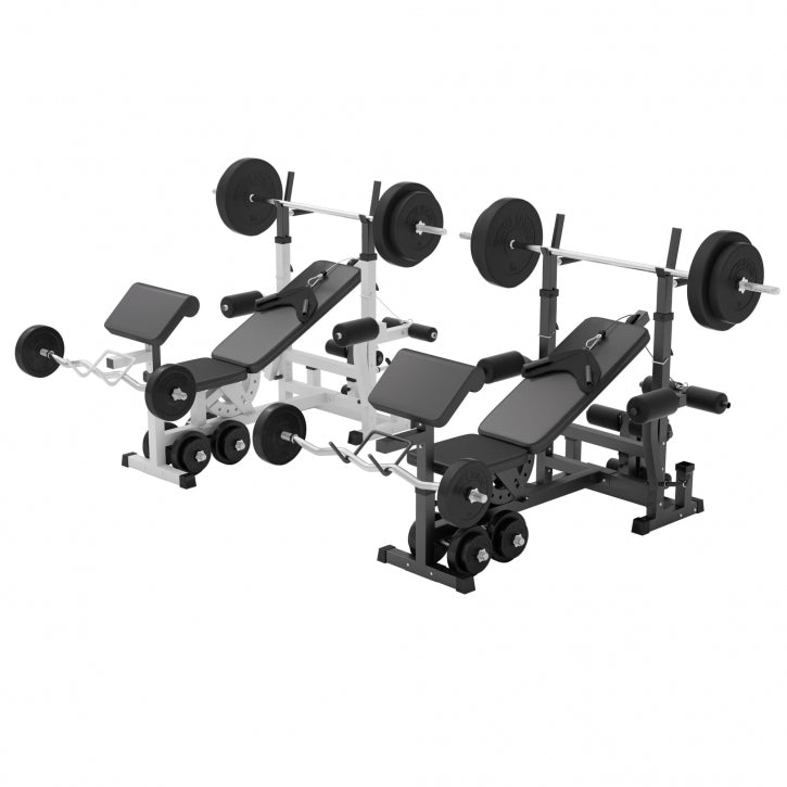 Banc de musculation universel avec set d'haltères 40 - 100 kg en plastique