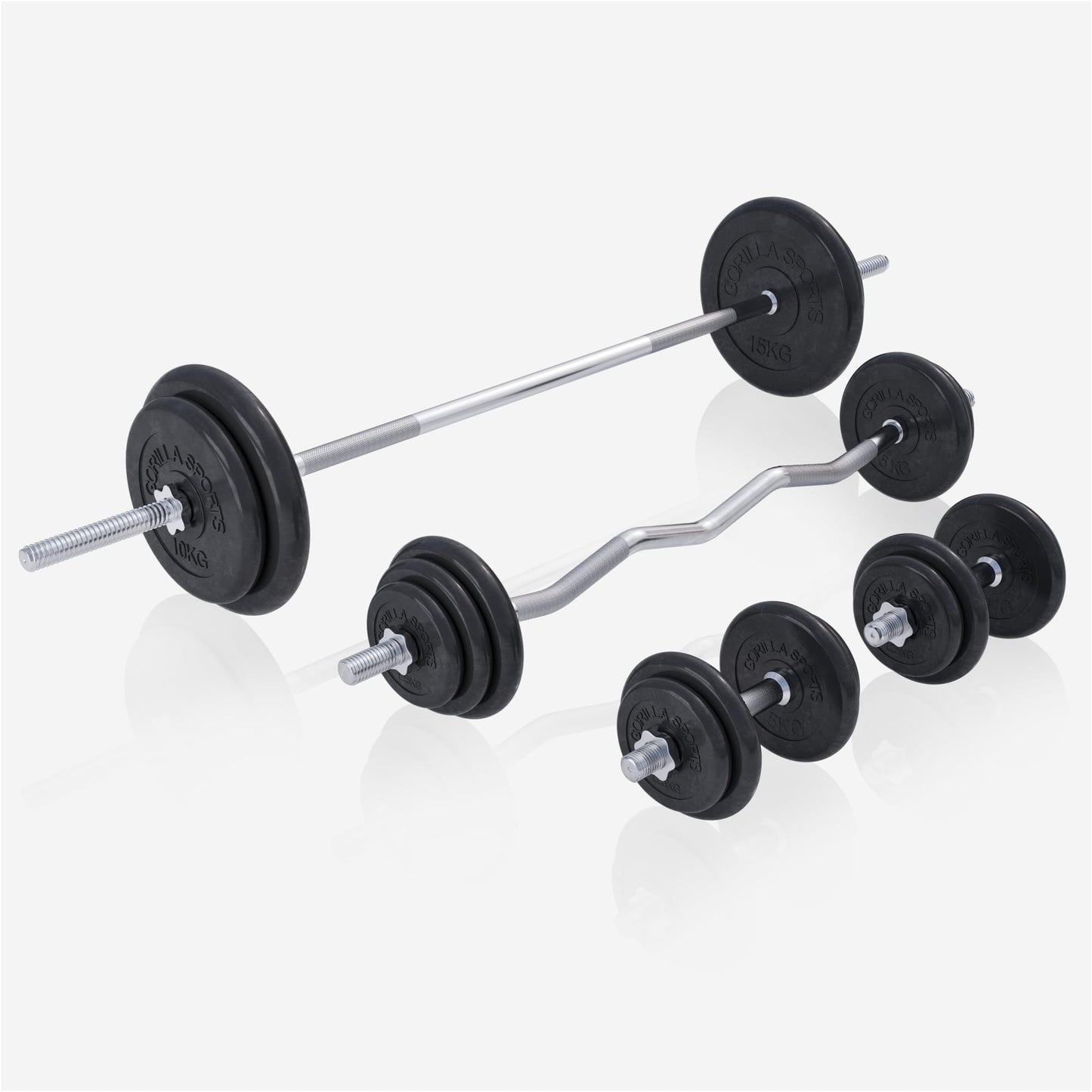 Stations de musculation universelle avec set d'haltères plastique 108 kg