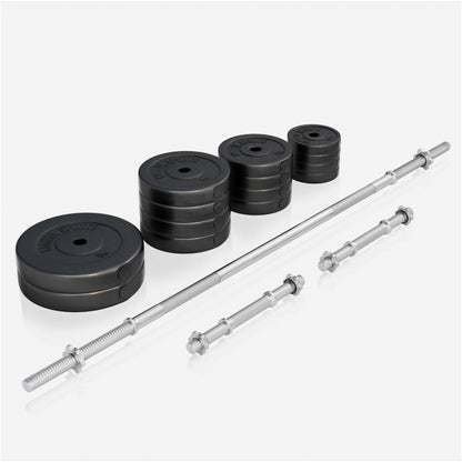 Banc de musculation avec set d'haltères longs