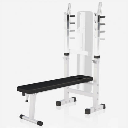 Banc de musculation avec set d'haltères longs