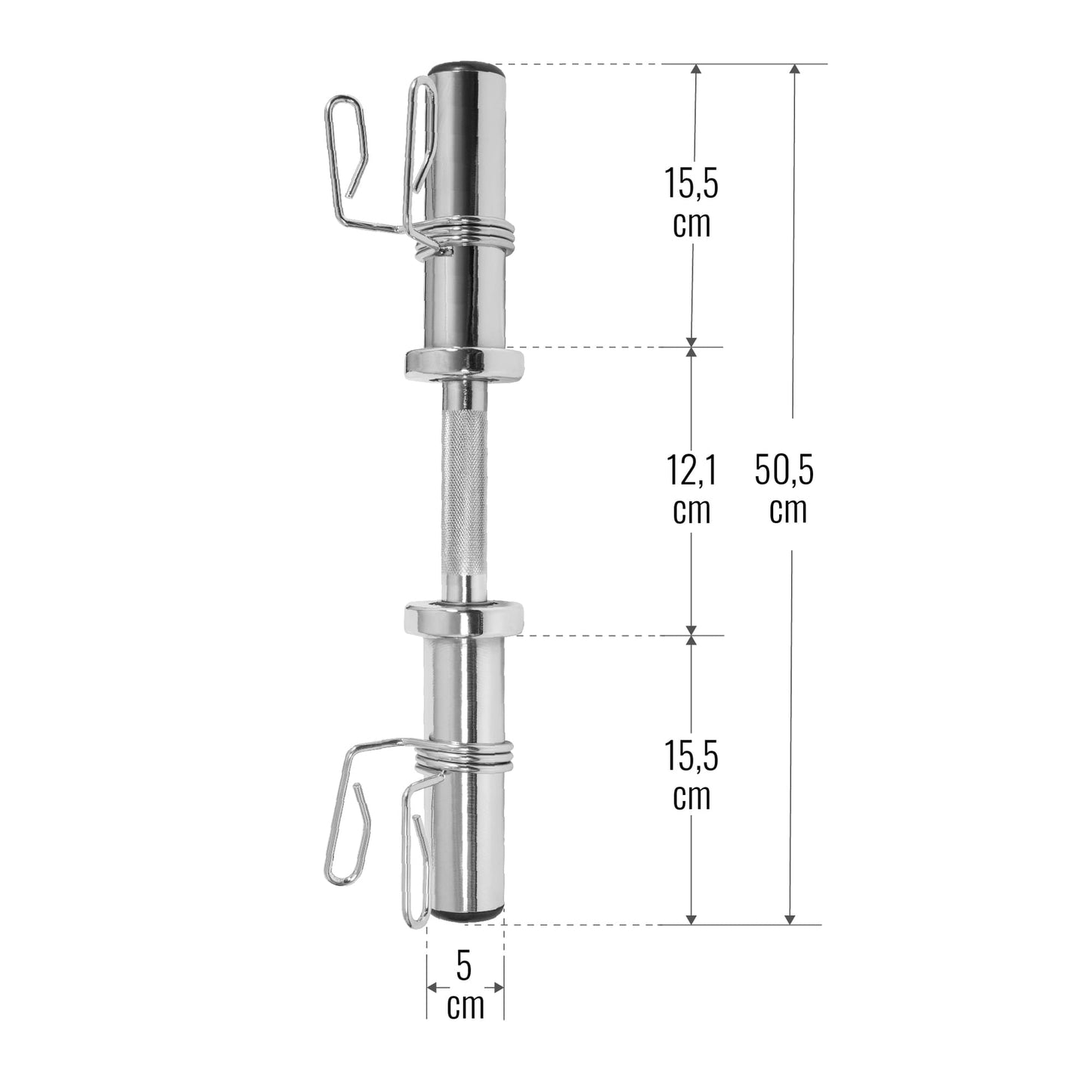 Barre courte 50 cm avec stop disques à ressort