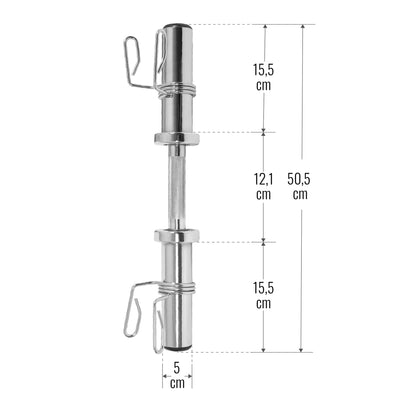 Barre courte 50 cm avec stop disques à ressort