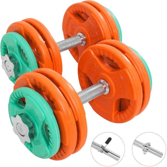 Set d'haltères en caoutchouc grip 30 kg avec stop-disques - Gorilla Sports France