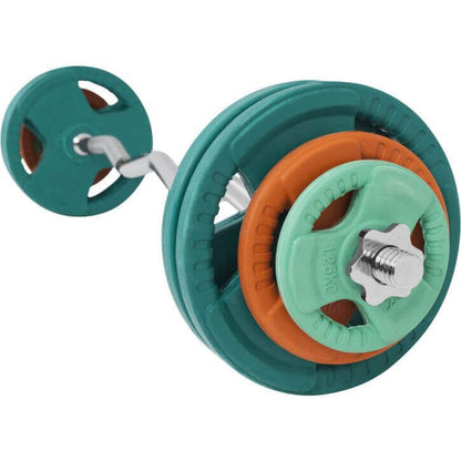 Set d’haltères curl SZ en caoutchouc grip 35 kg