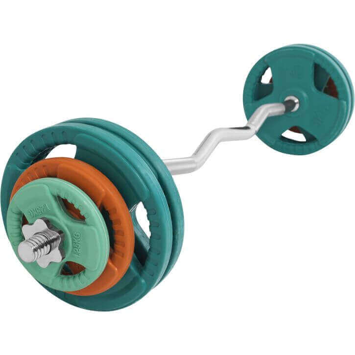 Set d’haltères curl SZ en caoutchouc grip 35 kg