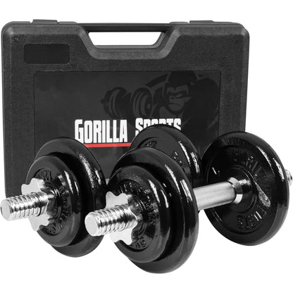 Set d’haltères courts 20 kg avec mallette - Gorilla Sports France