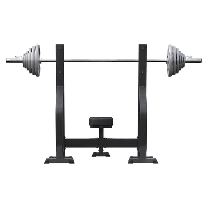 Banc de musculation avec support et set d'haltères olympiques 130 kg