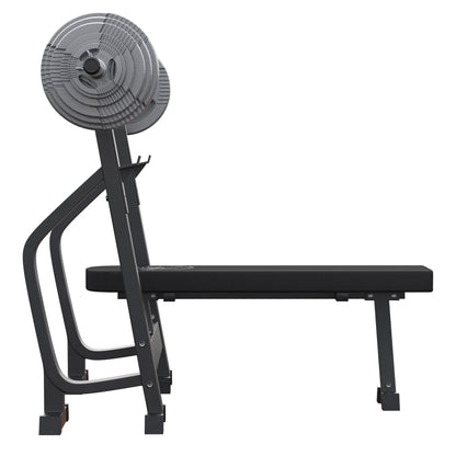 Banc de musculation avec support et set d'haltères olympiques 130 kg