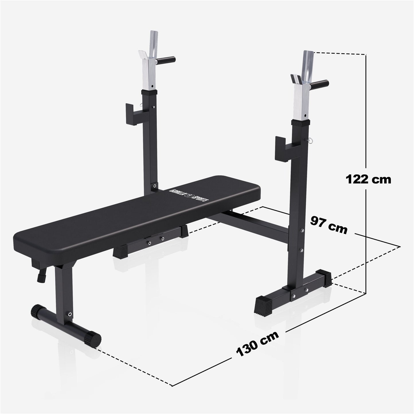 Banc Musculation avec Support Noir - Gorilla Sports France