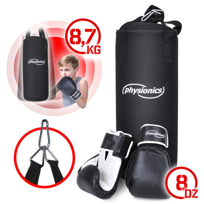 PHYSIONICS® Set de boxe pour enfant avec gants et sac de frappe