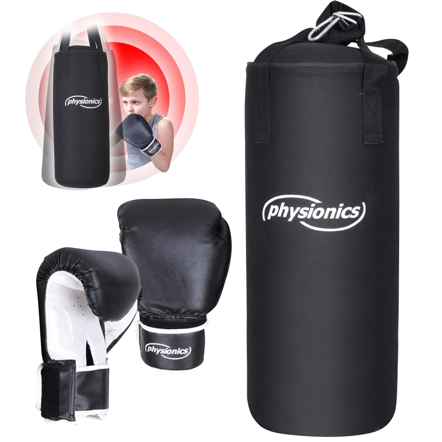 PHYSIONICS® Set de boxe pour enfant avec gants et sac de frappe