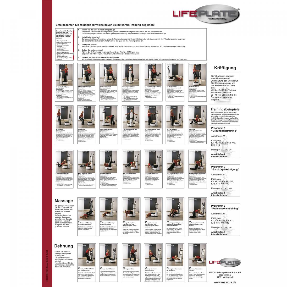 MAXXUS® Poster Lifeplate pour entraînement par vibration