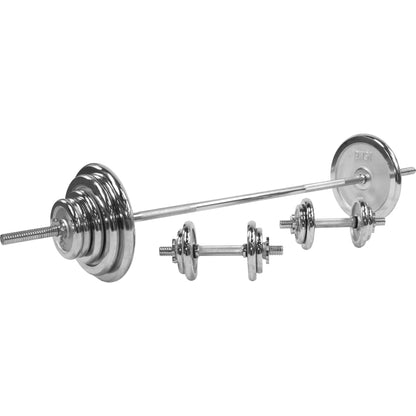 Set d’haltères chromé de 100 kg