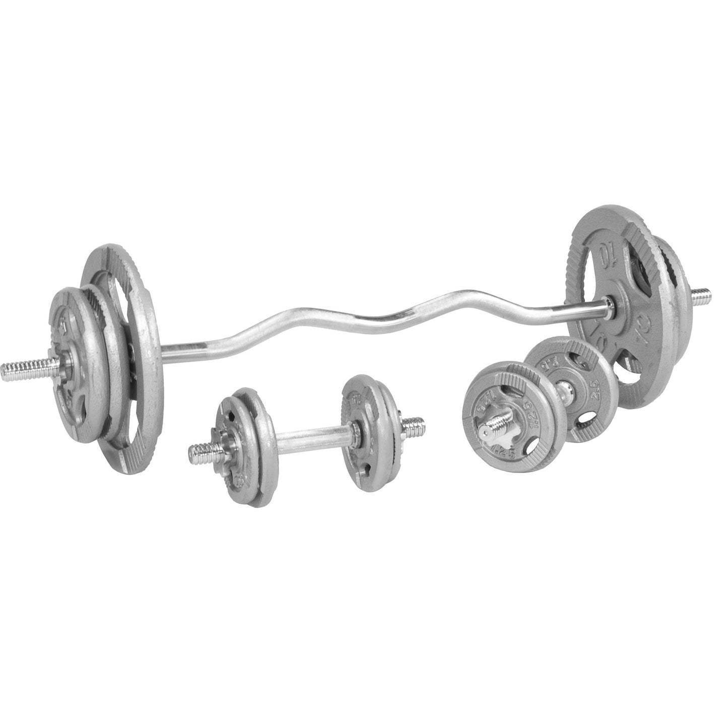 Set d'haltères curl SZ en fonte Gripper 70 kg