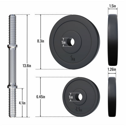 Set d’haltères 35cm, disques en plastique